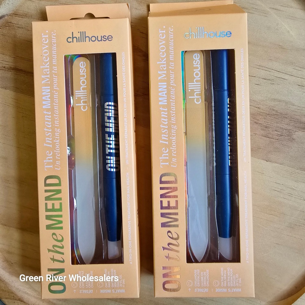 Chillhouse On The Mend Instant Mani Makeover Nail Serum & Crystal File Set NEW